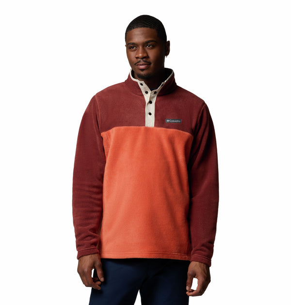 Columbia Men's Steens Mountain II Regular Fit Half Snap Fleece-BRICK RED