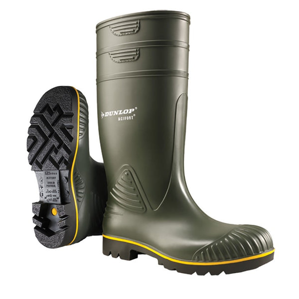 Dunlop Acifort Yellow Line Heavy Duty Non Clog Agricultural Farming Safety Welly