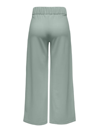 JDY Geggo Wide Fit Elasticated Trousers 30" Leg-GREEN