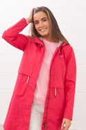 Lighthouse Ladies Pippa 3/4 Waterproof Breathable Jacket-RASPBERRY