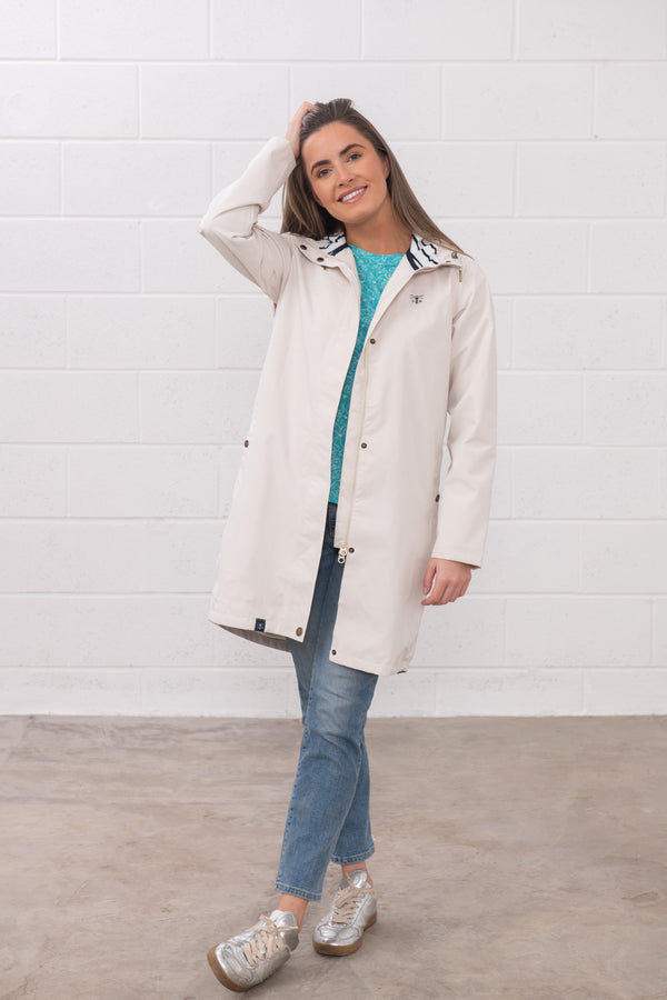 Lighthouse Ladies Long Beachcomber II Waterproof Breathable Jacket-CREAM