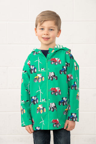 Lighthouse Boys Ethan Waterproof Farm Print Jacket