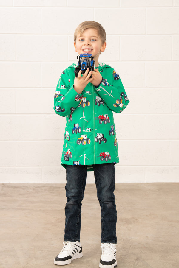 Lighthouse Boys Ethan Waterproof Farm Print Jacket