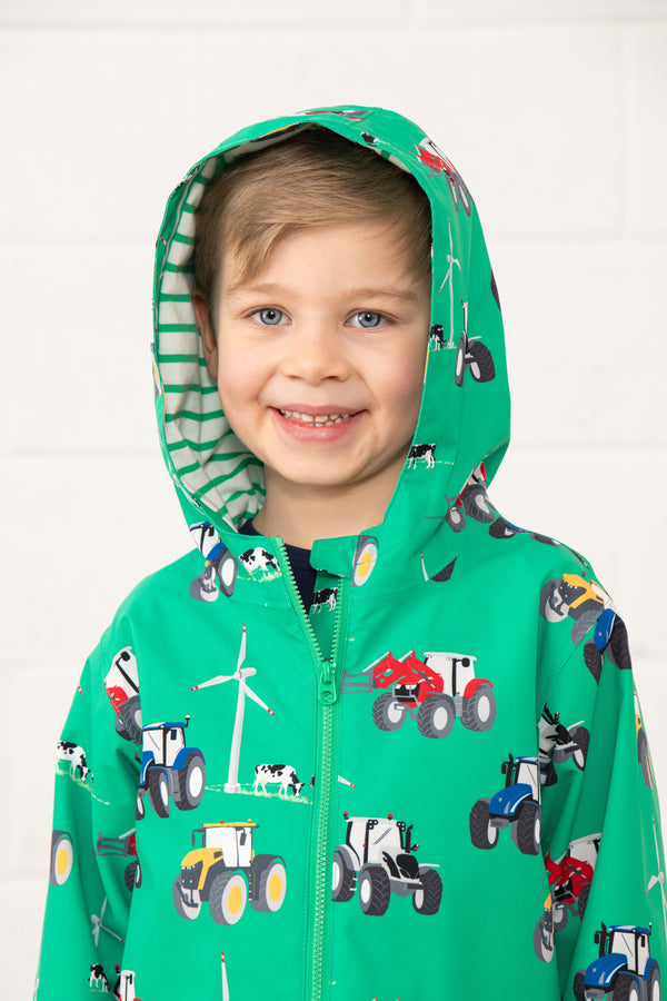 Lighthouse Boys Ethan Waterproof Farm Print Jacket