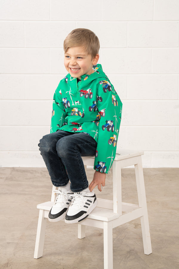 Lighthouse Boys Ethan Waterproof Farm Print Jacket