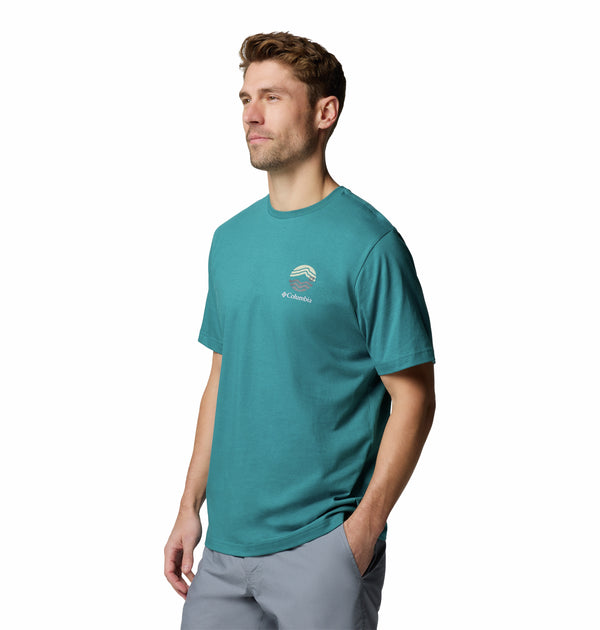 Columbia Mens Kettle River Regular Fit Cotton T-Shirt-BLUE