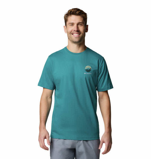 Columbia Mens Kettle River Regular Fit Cotton T-Shirt-BLUE