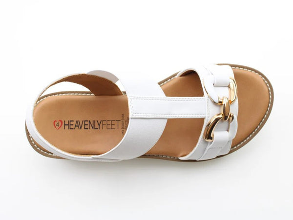 Heavenly Feet Ladies Lulu2 Premium Comfort Sandal-WHITE - Borderland Muff