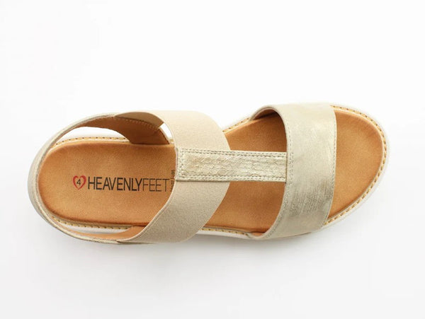 Heavenly Feet Ladies Ritz Shimmer Premium Comfort Elasticated Sandal