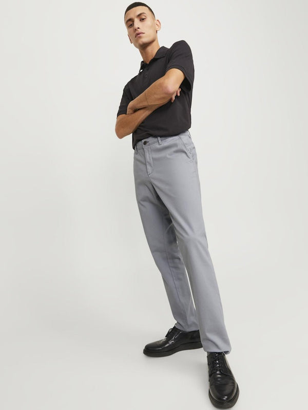 Jack & Jones Mens Marco Bowie Slim Fit Smart Casual Chino Trouser - Ultimate Grey