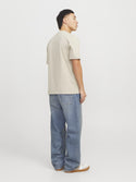 Jack & Jones Mens Regular Fit 100% Cotton Tarmac T-Shirt-CREAM