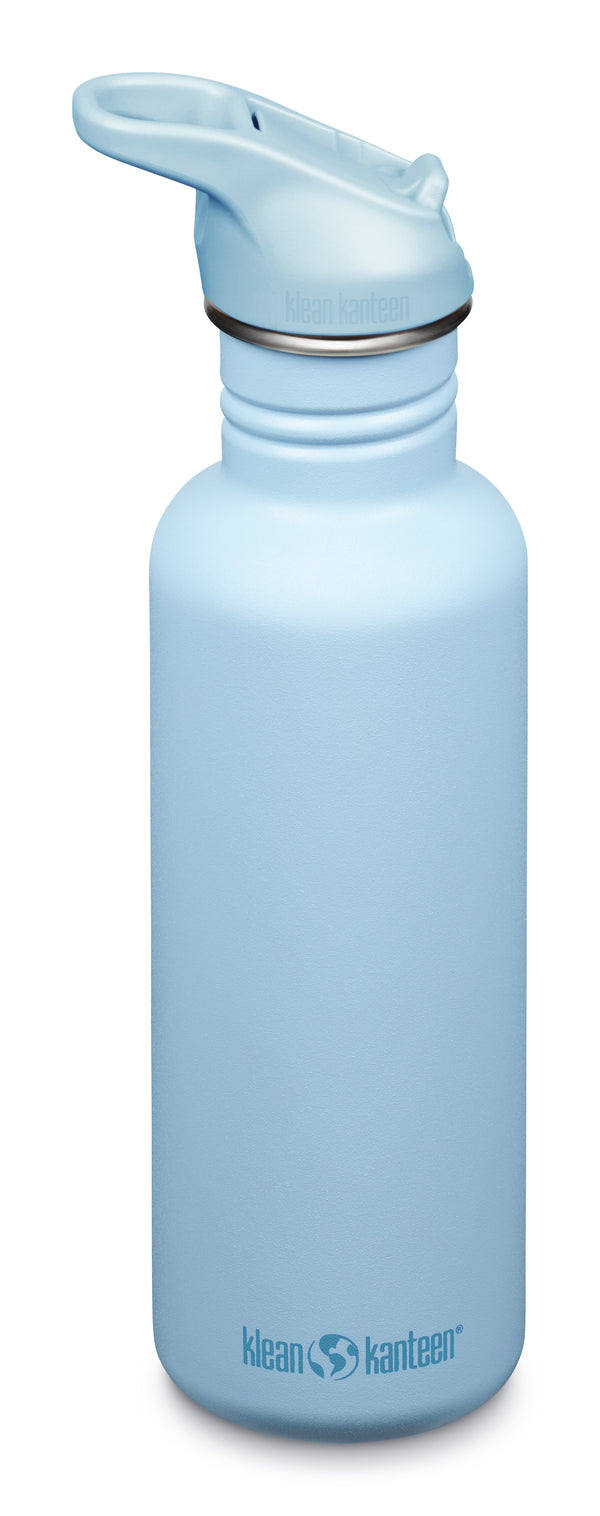 KLEAN KANTEEN Classic 800ml Water Bottle Flip Seal Sports Cap-SKY BLUE