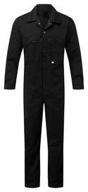 Fort Zip Front Coverall With Elasticated Back-BLACK