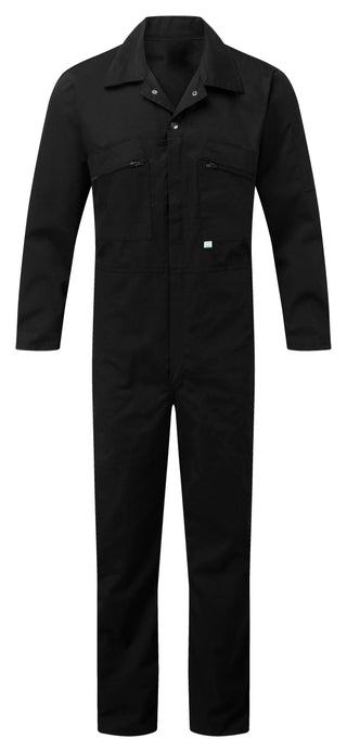 Fort Zip Front Coverall With Elasticated Back-BLACK