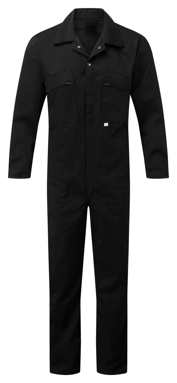 Fort Zip Front Coverall With Elasticated Back-BLACK