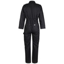 Fort Zip Front Coverall With Elasticated Back-BLACK