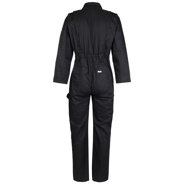 Fort Zip Front Coverall With Elasticated Back-BLACK
