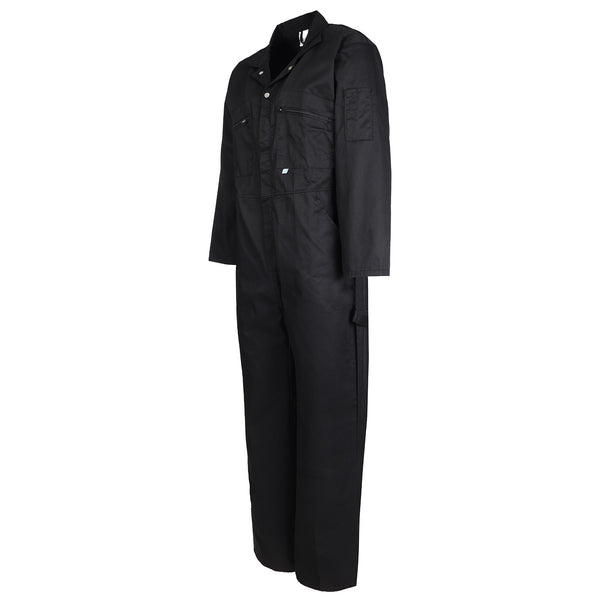 Fort Zip Front Coverall With Elasticated Back-BLACK