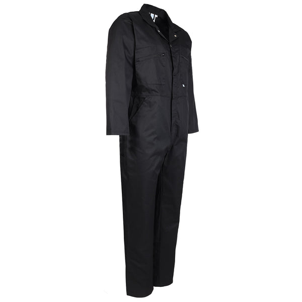 Fort Zip Front Coverall With Elasticated Back-BLACK