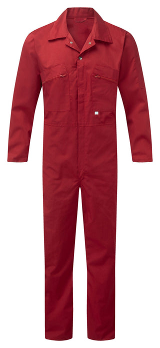 Fort Zip Front Coverall With Elasticated Back-RED