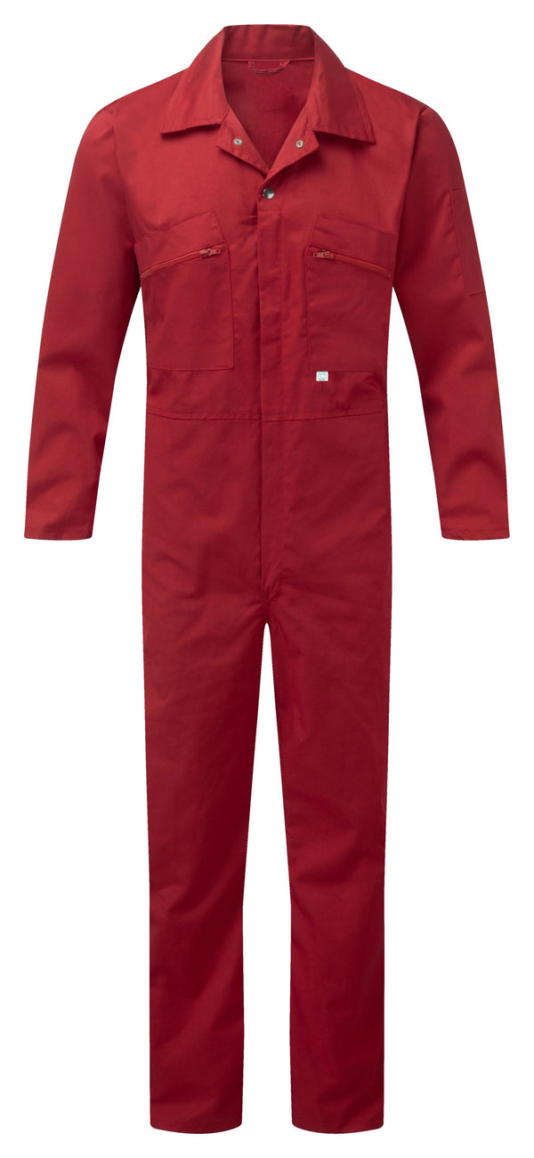 Fort Zip Front Coverall With Elasticated Back-RED