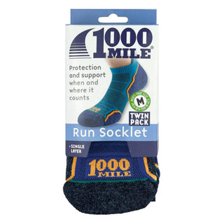 1000 Mile Run Socklet | Men's Padded Trainer Sock Twin Pack