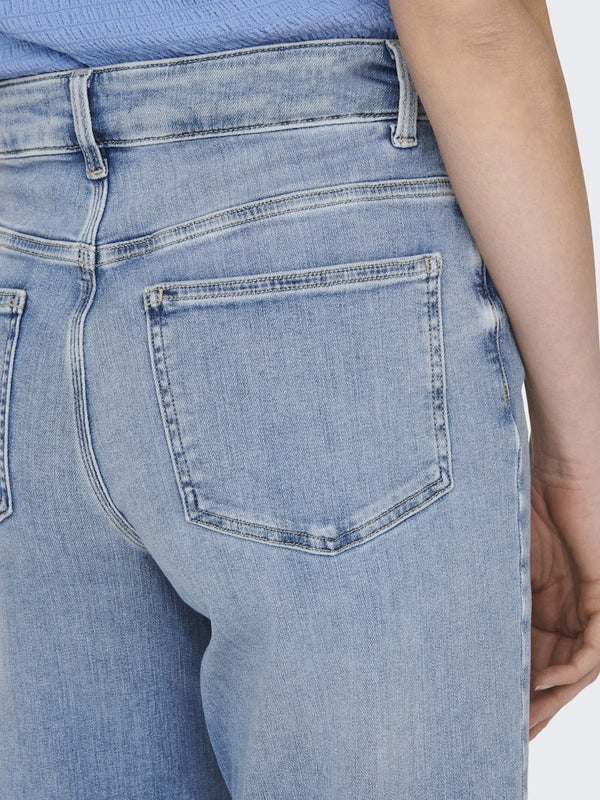 ONLY Madison Blush High Waist Wide Leg Jeans – Light Blue Organic Cotton Denim