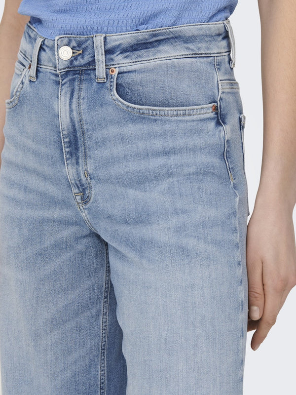 ONLY Madison Blush High Waist Wide Leg Jeans – Light Blue Organic Cotton Denim