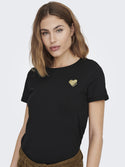 ONLY ONLKITA LIFE Short Sleeve Organic Cotton Top – Stylish with Glitter Detail