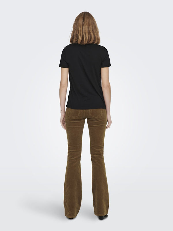 ONLY ONLKITA LIFE Short Sleeve Organic Cotton Top – Stylish with Glitter Detail