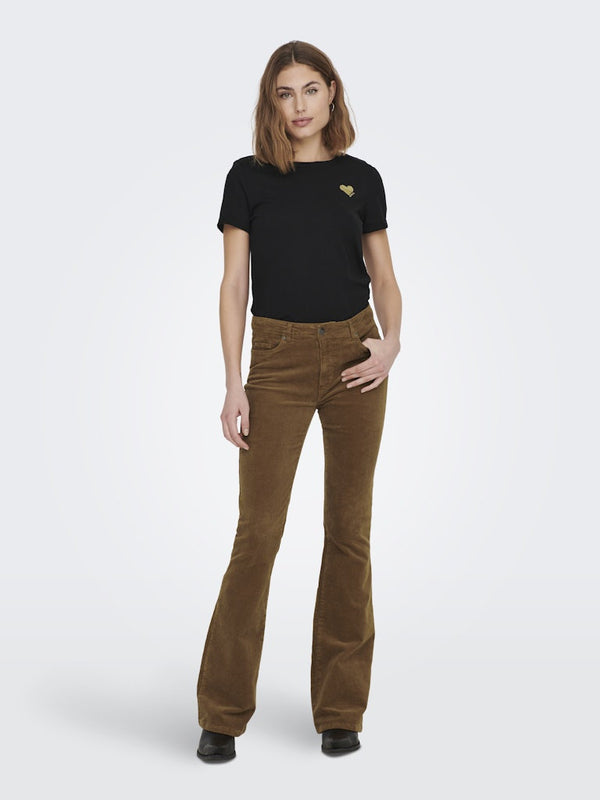 ONLY ONLKITA LIFE Short Sleeve Organic Cotton Top – Stylish with Glitter Detail
