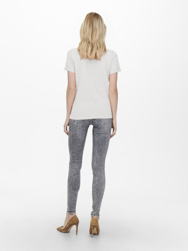 ONLY ONLKITA LIFE Short Sleeve Organic Cotton Top – Stylish with Glitter Detail