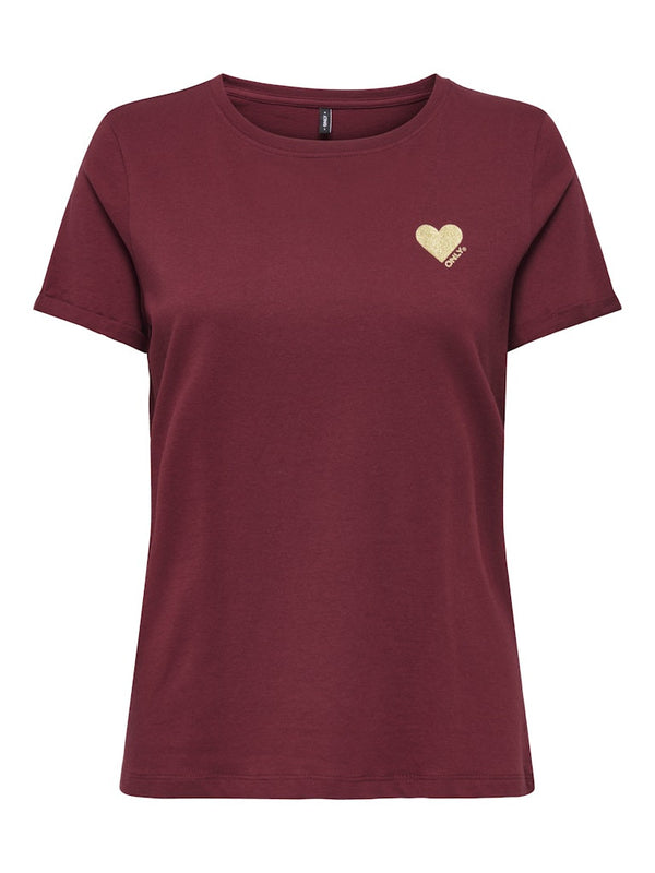 ONLY ONLKITA LIFE Short Sleeve Organic Cotton Top – Stylish with Glitter Detail