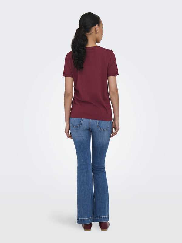 ONLY ONLKITA LIFE Short Sleeve Organic Cotton Top – Stylish with Glitter Detail