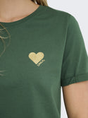 ONLY ONLKITA LIFE Short Sleeve Organic Cotton Top – Stylish with Glitter Detail