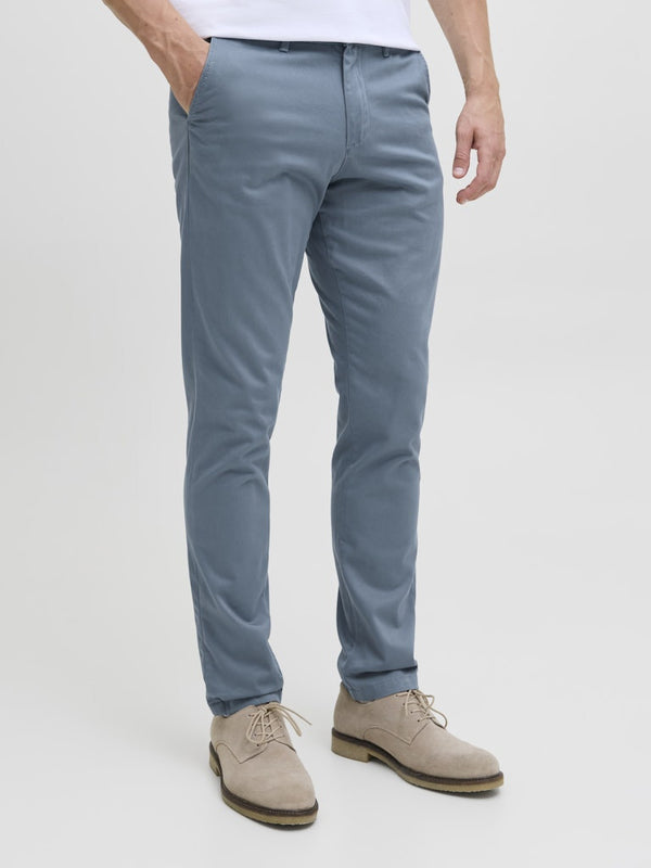 Jack & Jones Mens Marco Bowie Slim Fit Smart Casual Chino Trouser - Stormy Grey - Borderland Muff