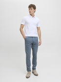 Jack & Jones Mens Marco Bowie Slim Fit Smart Casual Chino Trouser - Stormy Grey - Borderland Muff