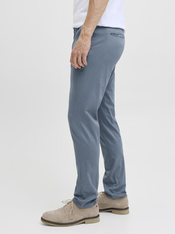 Jack & Jones Mens Marco Bowie Slim Fit Smart Casual Chino Trouser - Stormy Grey - Borderland Muff