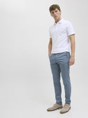 Jack & Jones Mens Marco Bowie Slim Fit Smart Casual Chino Trouser - Stormy Grey - Borderland Muff