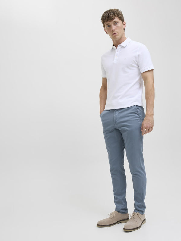 Jack & Jones Mens Marco Bowie Slim Fit Smart Casual Chino Trouser - Stormy Grey - Borderland Muff