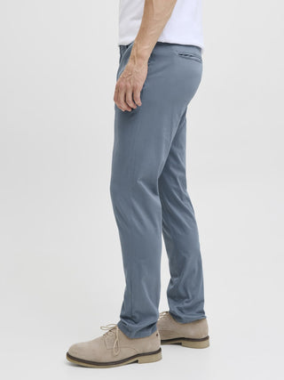 Jack & Jones Mens Marco Bowie Slim Fit Smart Casual Chino Trouser - Stormy Grey - Borderland Muff