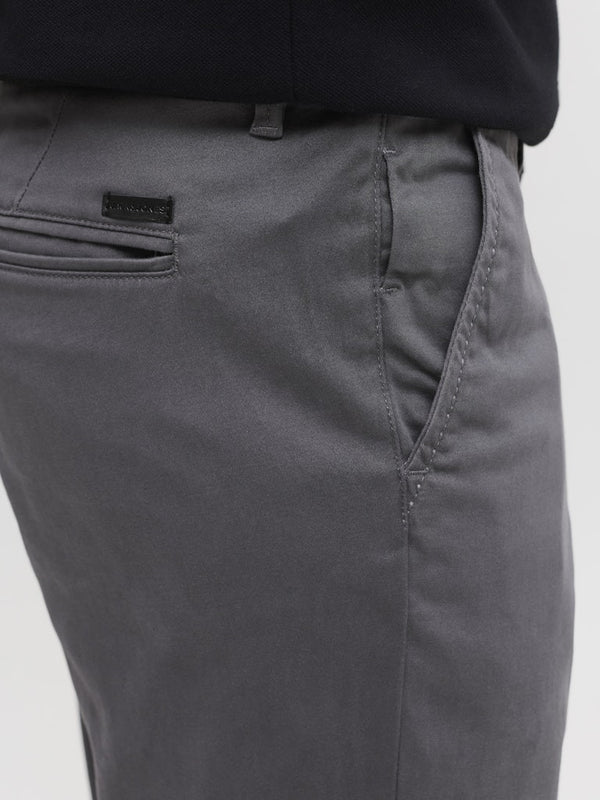 Jack & Jones Mens Marco Bowie Slim Fit Smart Casual Chino Trouser - Castelrock Grey - Borderland Muff