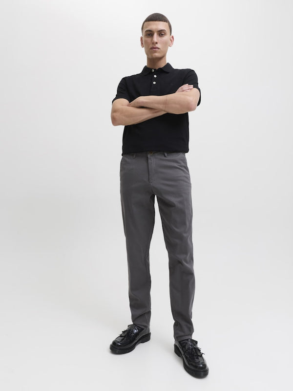 Jack & Jones Mens Marco Bowie Slim Fit Smart Casual Chino Trouser - Castelrock Grey - Borderland Muff