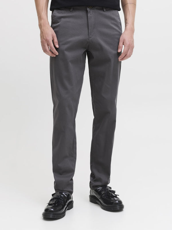 Jack & Jones Mens Marco Bowie Slim Fit Smart Casual Chino Trouser - Castelrock Grey - Borderland Muff