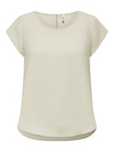 ONLY ONLVIC Women's Short Sleeve Solid Top | Recycled Fabric Zip-Back Blouse
