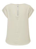 ONLY ONLVIC Women's Short Sleeve Solid Top | Recycled Fabric Zip-Back Blouse