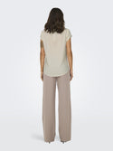 ONLY ONLVIC Women's Short Sleeve Solid Top | Recycled Fabric Zip-Back Blouse