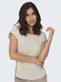 ONLY ONLVIC Women's Short Sleeve Solid Top | Recycled Fabric Zip-Back Blouse