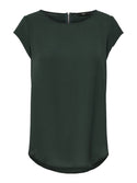ONLY ONLVIC Women's Short Sleeve Solid Top | Recycled Fabric Zip-Back Blouse
