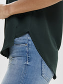 ONLY ONLVIC Women's Short Sleeve Solid Top | Recycled Fabric Zip-Back Blouse